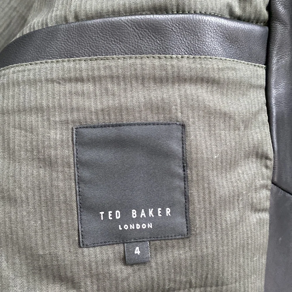 Brand NWT - Ted Baker Carve - Black Leather Biker Jacket - Size 4 (USA size L) - Picture 12 of 15